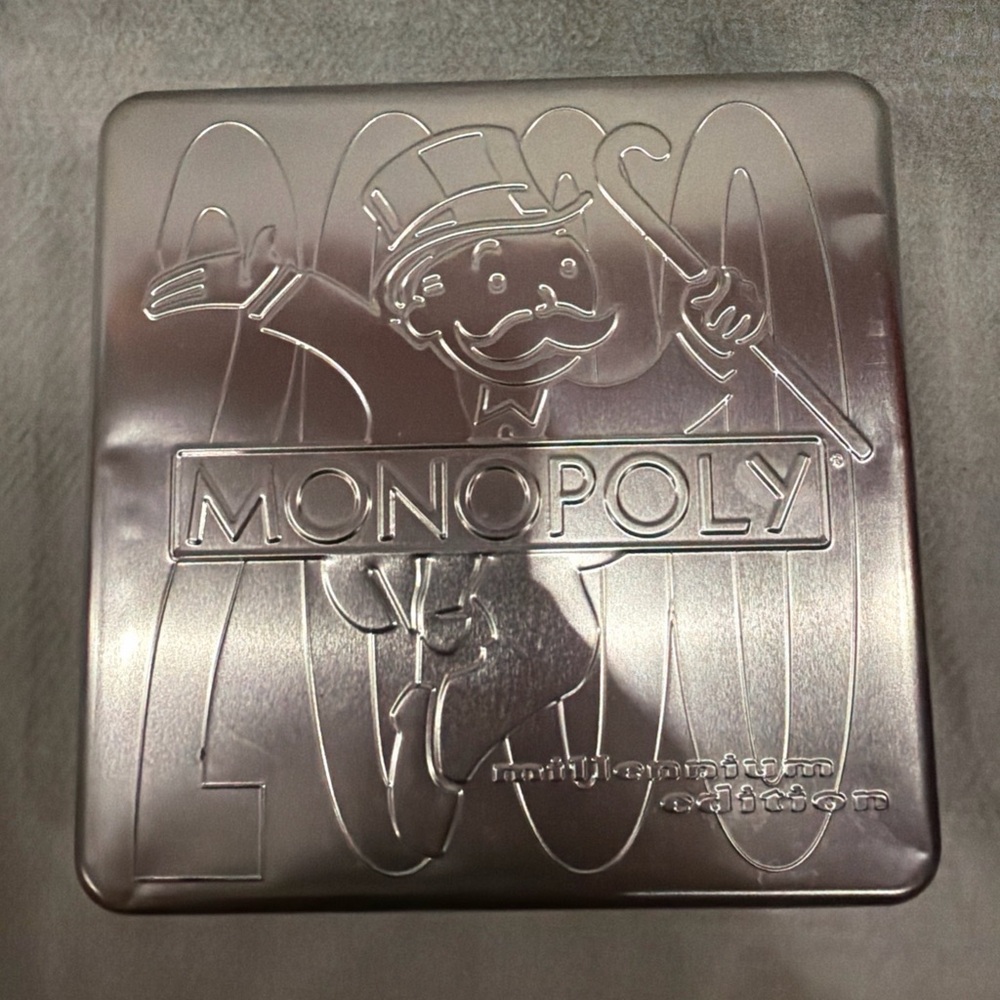 Monopoly Millennium 2000 Edition Silver Collectible Tin EUC